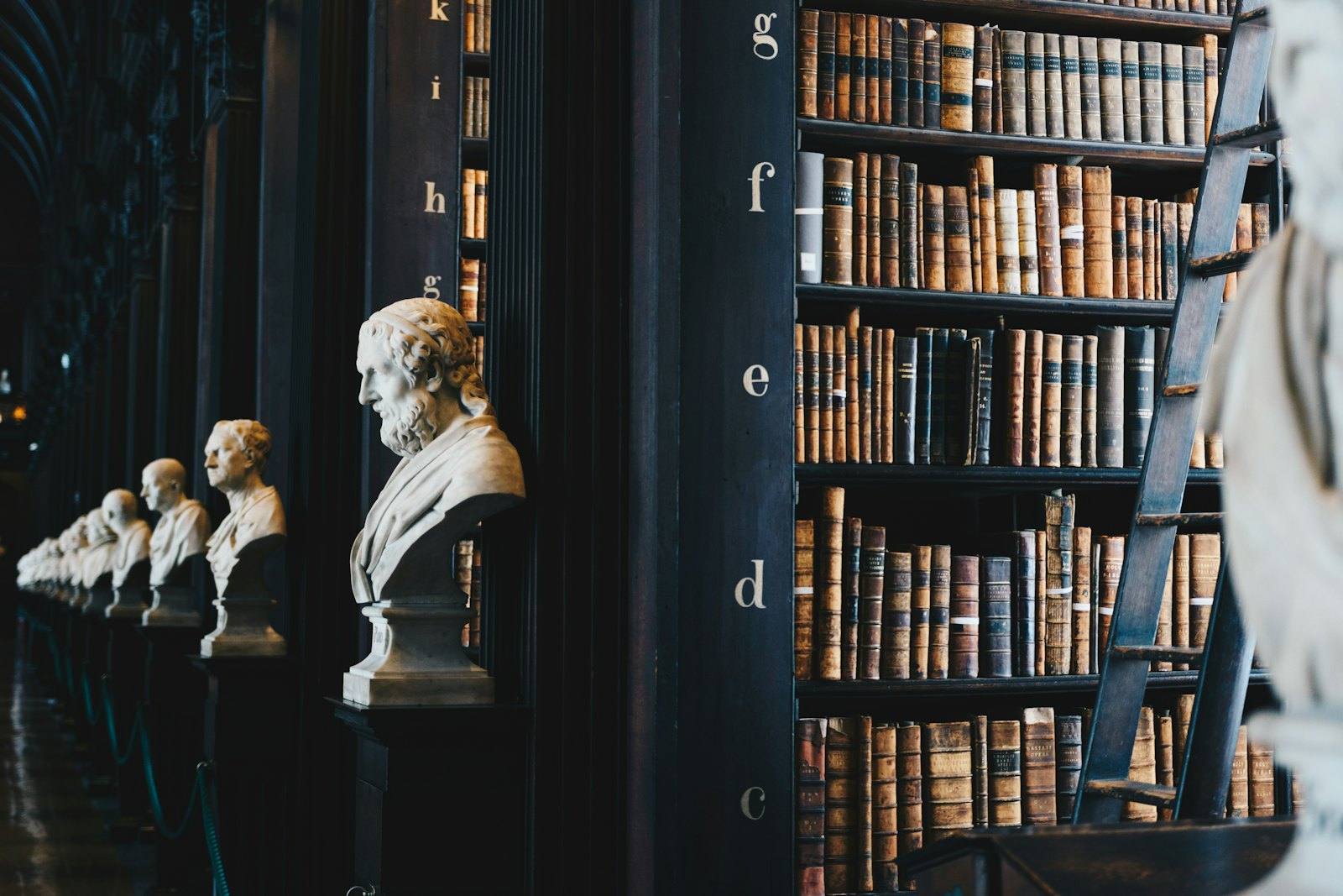 Shelves of bound law volumes in a quiet library.